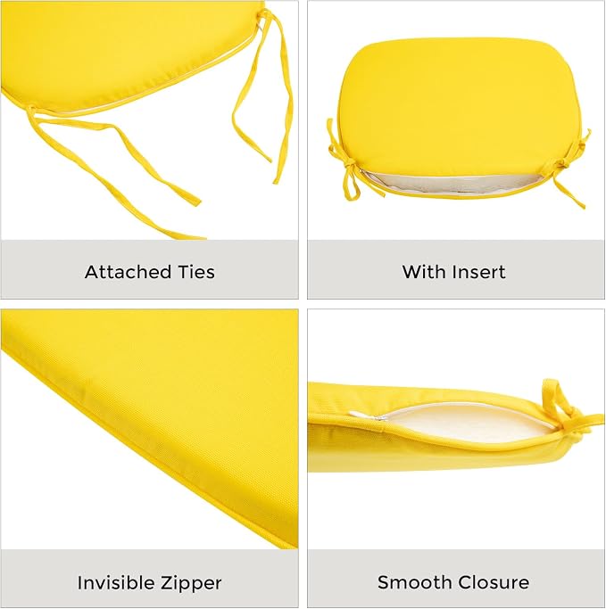 Outdoor Chair Cushions Set of 2, Patio Seat Cushion 17"x16"x2", U-Shaped Dining - Image 5