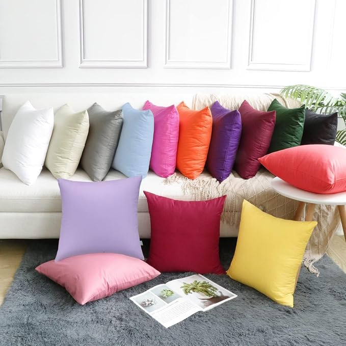 Thmyo 4-Pack 100% Cotton Comfortable Solid Decorative Throw Pillow Case - Image 4