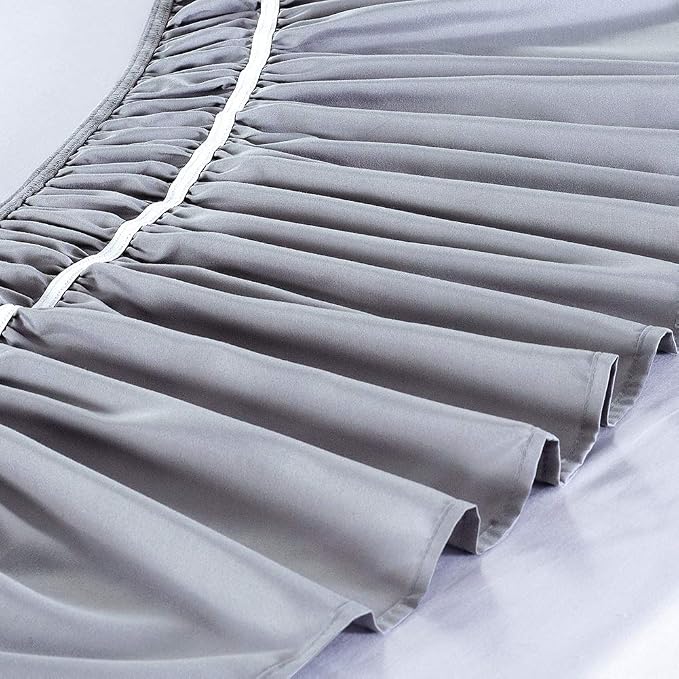 MEILA Wrap Around Bed Skirt Three Fabric Sides Elastic Dust Ruffled 18 Inch - Image 5