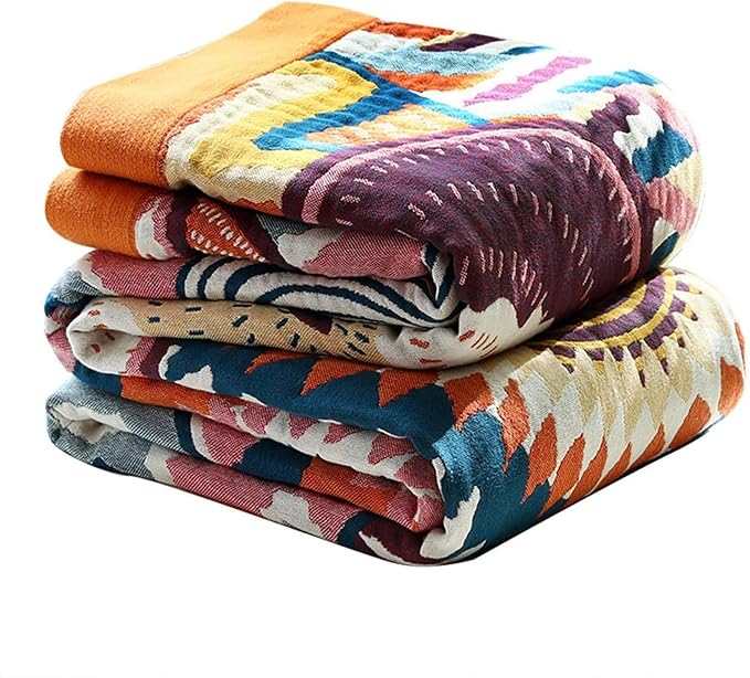 Cotton Throw Blanket for Couch 100% Cotton Blankets for Bed by MSGKVHomeTextiles