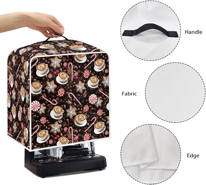 Coffee Maker Cover Christmas Coffee Machine Dust Cover Washable Folding Xmas - Image 5