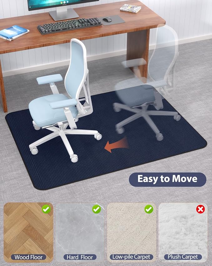 Blvornl Office Chair Mat for Hardwood Floor and Low Pile Carpet, Heavy Duty - Image 5