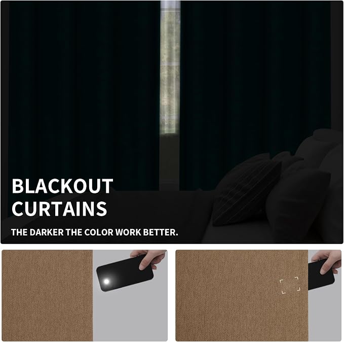 Easy-Going Linen Look Blackout Curtain Grommet Window Curtain Drapes - Image 4