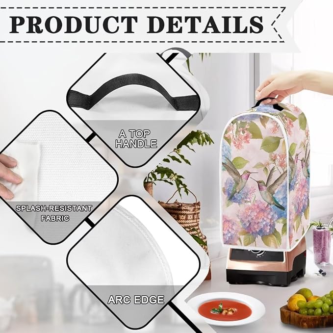 Hummingbird Kitchen Blender Cover Toaster Cover 4 Slice Washable Kitchen - Image 3