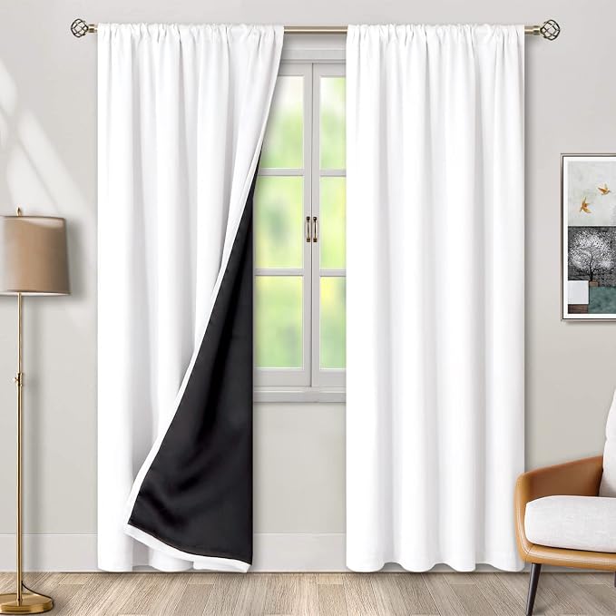 BGment Long White Blackout Curtains by BGment