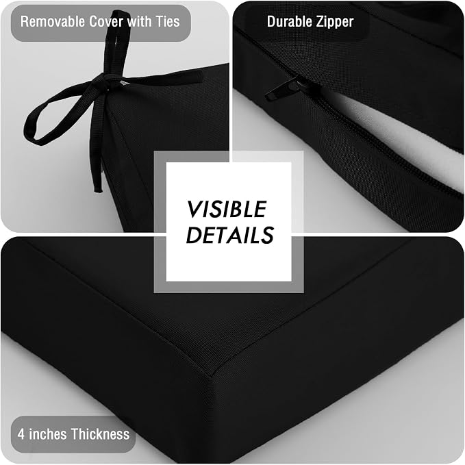 idee-home Outdoor Cushions for Patio Furniture, Outdoor Seat Cushion, - Image 5