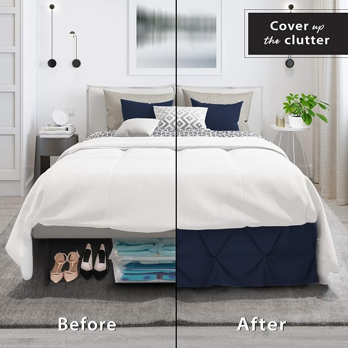 Nestl Navy Blue Bed Skirt - Image 4
