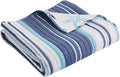 Levtex Home - Camps Bay Quilted Throw - Striped Coastal Pattern in Light Blue by LevtexHome