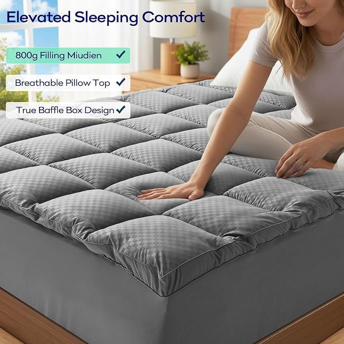 OLANLY Dual-Layer 4 Inch Twin Size Memory Foam Mattress Topper - Image 4