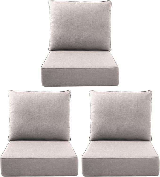Luxury Outdoor Seat Cushion Set-22 x 24 x 6 Inch Outdoor Chair Cushions by NatureComfyOutdoorFurniture