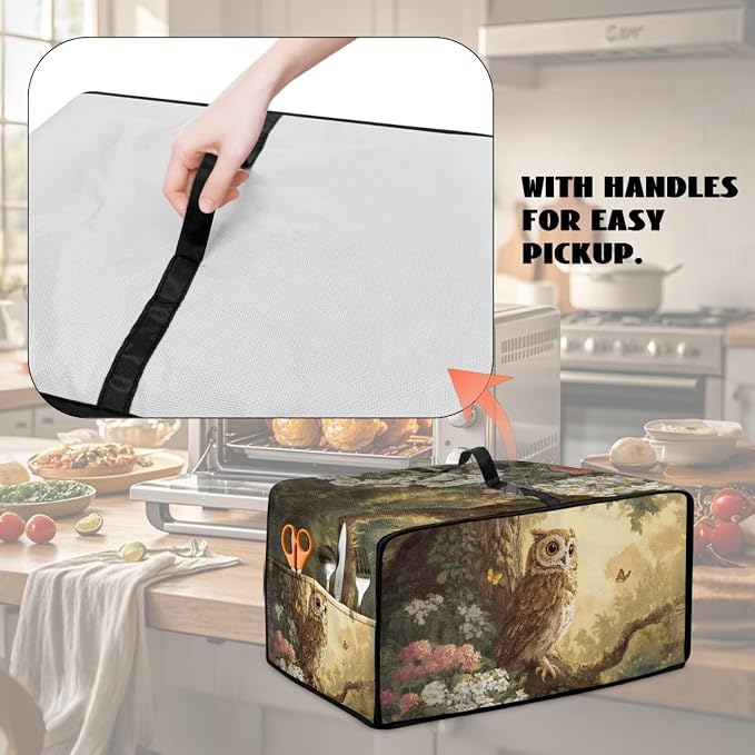 Owl Floral Tree Butterfly Print Microwave Oven Dust Cover Heavy Duty Microwave - Image 5