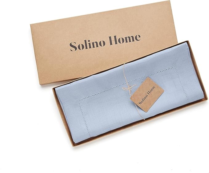Solino Home Linen Sky Blue Table Runner 156 Inches Long - Image 5