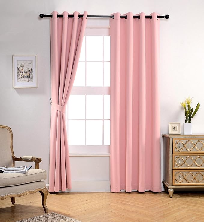MIUCO Room Darkening Soild Grommet Blackout Curtains - Image 2