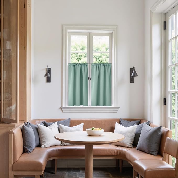 BGment Sage Green Kitchen Curtains 36 Inch Length - Image 2