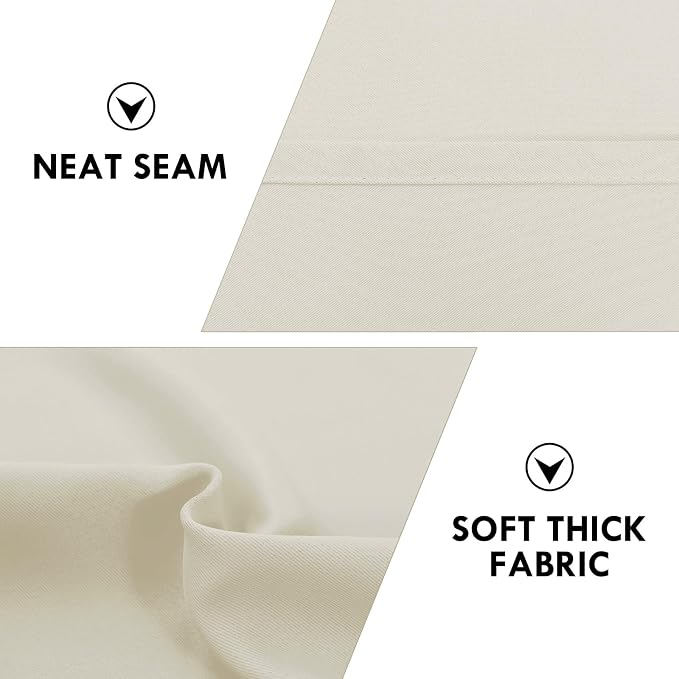 DWCN Light Beige Short Room Darkening Curtains - Image 5