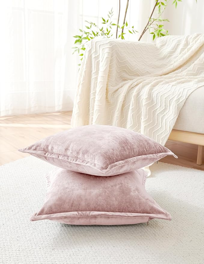 Luxurious Velvet Throw Pillow Covers 20x20 Set of 2 Decorative Pillow Covers - Image 2
