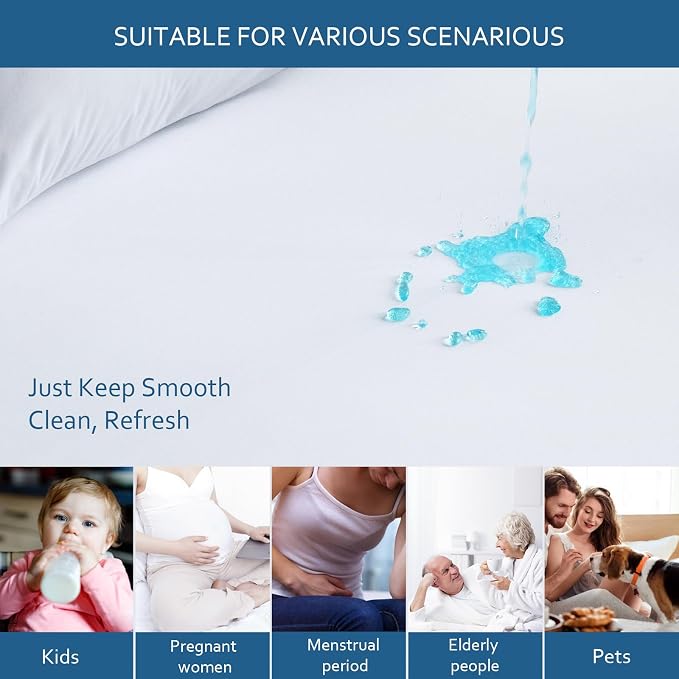 Waterproof Mattress Protector Twin Size, Mattress Cover Protector, Smooth Top - Image 4