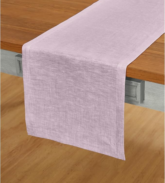 Solino Home Linen Chambray Lavender Table Runner 90 Inches Long by SolinoHome