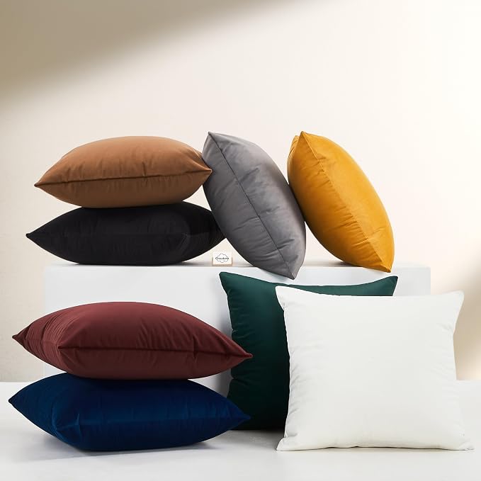 Solid Color Velvet Throw Pillow by Unknown