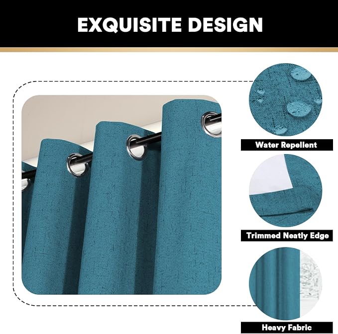 PrinceDeco Blackout Curtains 84 Inches Long 100% Blackout Curtains - Image 6