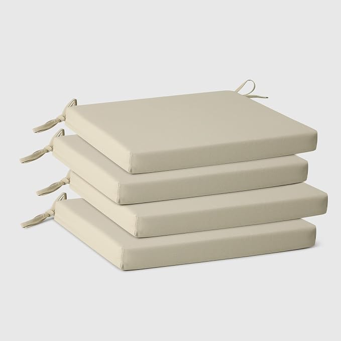 WestinTrends Solace Outdoor Patio Kitchen Dining Chair Square Seat Cushions Set by WestinTrends