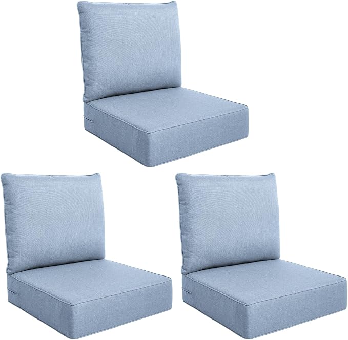 Luxury Outdoor Seat Cushion Set-24 x 24 x 6 Inch Outdoor Chair Cushions Set of 2 by NatureComfyOutdoorFurniture