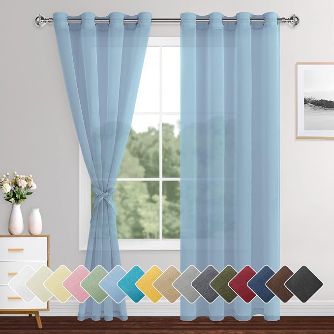 XWZO Sheer Curtains 84 Inches Long by XWZO