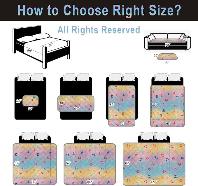 100% Waterproof Dog Bed Cover 52x82 inch Reversible Changing Pad Reusable - Image 5
