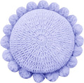 Boho Round Throw Pillow with Cute Handmade Pom Poms Tassels 18 Inch, Decorative by Unknown