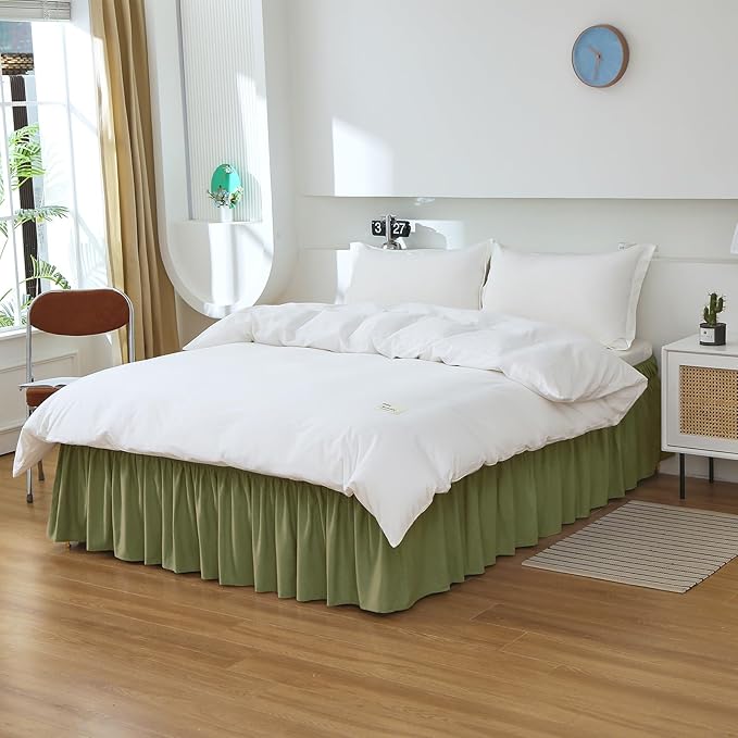 MEILA Full Bed Skirt, Wrap Around Ruffle Bed Skit - Image 3