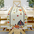 Turkey Table Runner, Thanksgiving Table Runner, Fall Leaves Pattern, 13x36 Inch by Hliyty