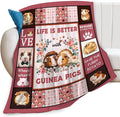 Guinea Pig Blanket Cute Pink Animal Print Throw Blankets by feorafei