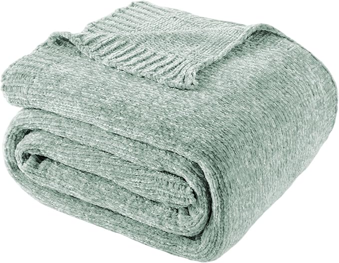 BATTILO HOME Sage Green Throw Blanket by BATTILOHOME