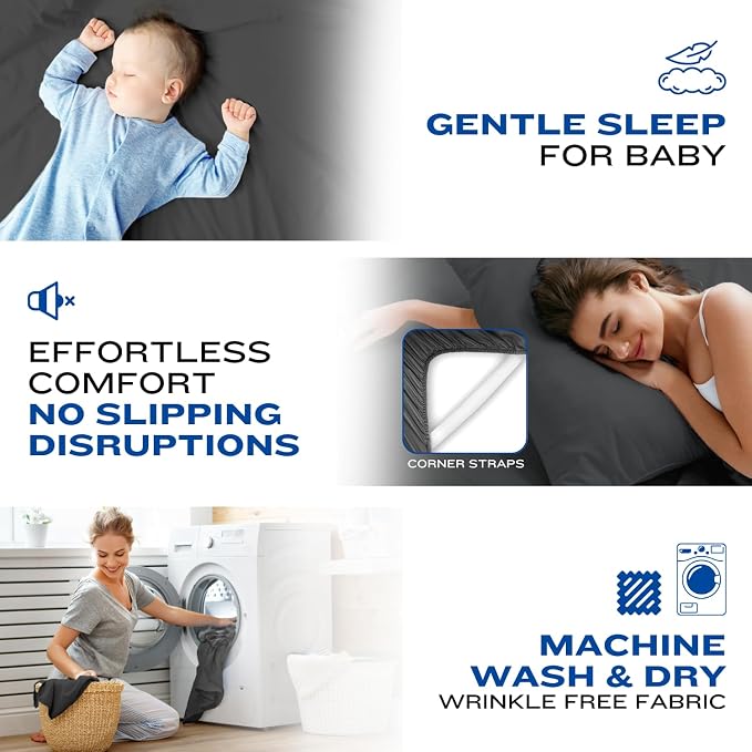 DREAMCARE Queen Sheet Set – 4 pcs Cooling Sheets – up to 21” Extra Deep Pocket - Image 3