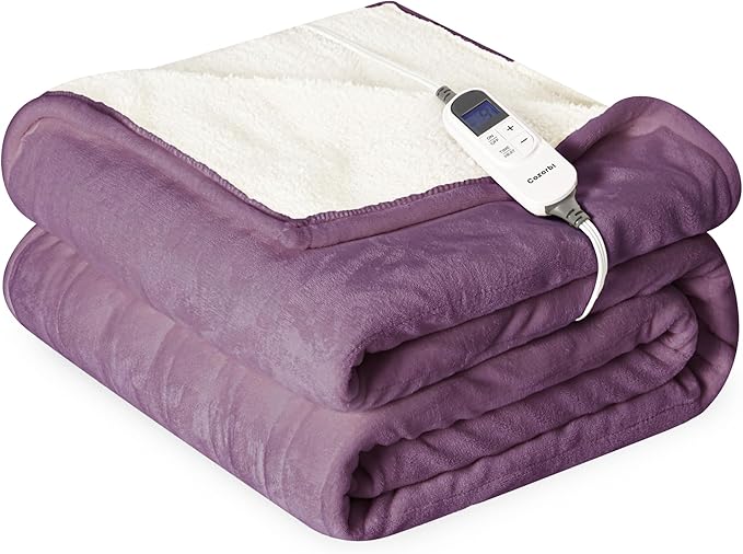 Heat Blanket 72”x84” Full Size, Soft Flannel & Sherpa Reversible Electric by Unknown