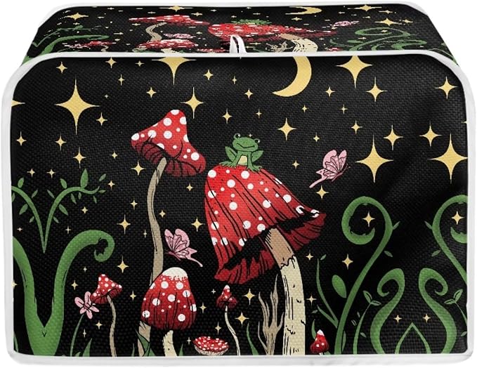 ZFRXIGN Butterfly Mushroom Toaster Cover 4 Slice Wide Slot Toaster Dust Covers by ZFRXIGN