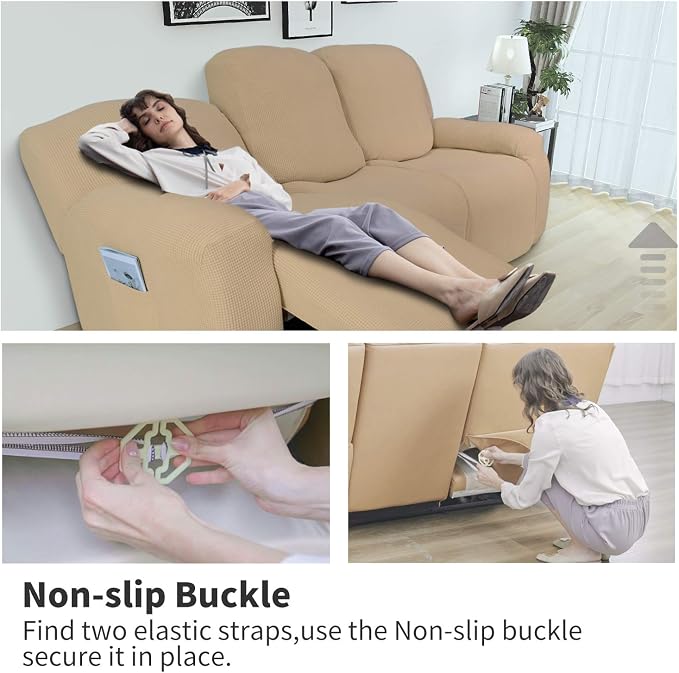 Easy-Going 8 Pieces Recliner Sofa Stretch Sofa Slipcover Sofa Cover Furniture - Image 3