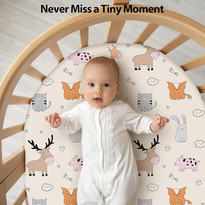 Baby Bassinet Sheets Girl Boy, Fitted Bassinet Sheet Set 3 Pack Bassinet - Image 6