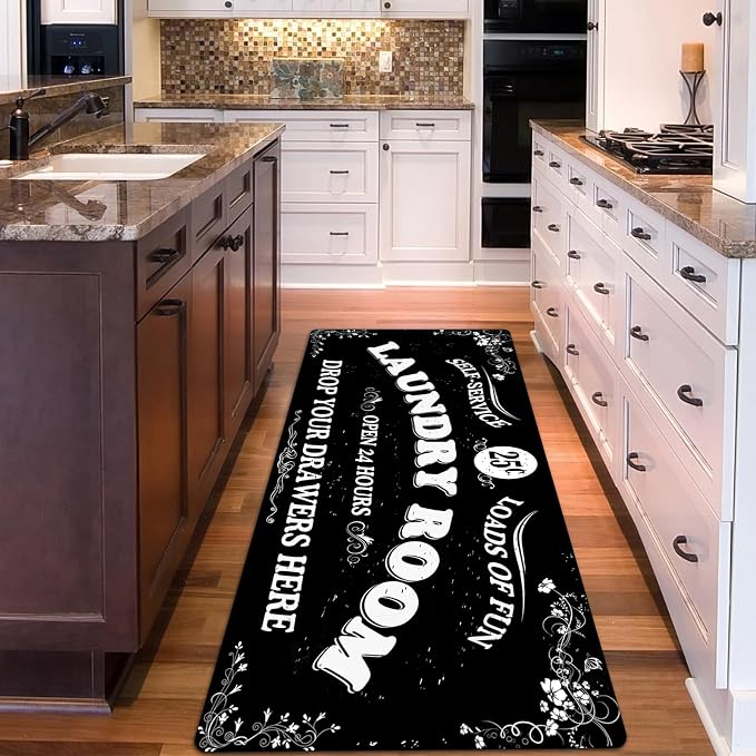 Zoke Laundry Room Rug Runner Stylish Non-Slip Laundry Room Mat 24"x72" - Image 4