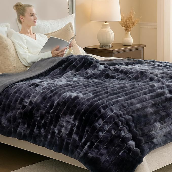 Cozy Bliss Faux Fur Throw Blanket by CozyBliss