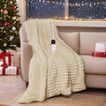 Electric Blanket, Soft Stripe Heated Blanket by AEPINBH