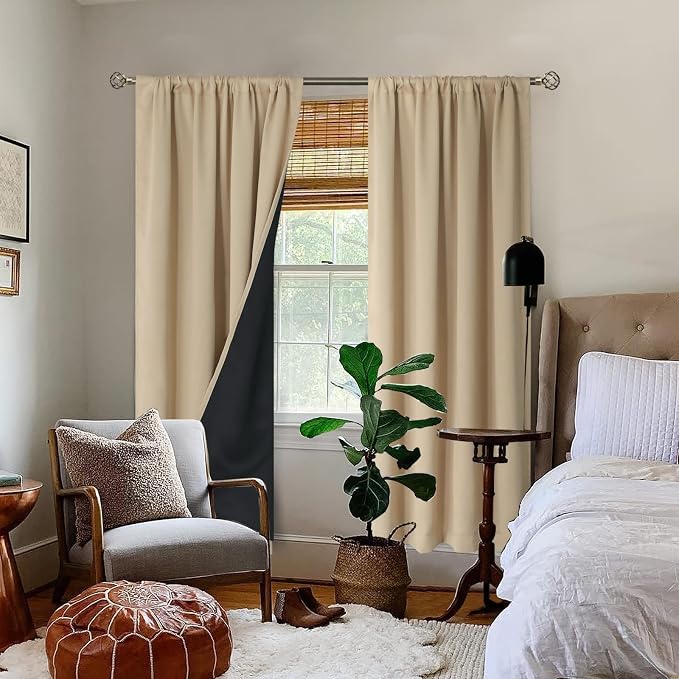 BGment Blackout Curtains for Living Room 84 Inch Length 2 Panels Set, Narrow - Image 2