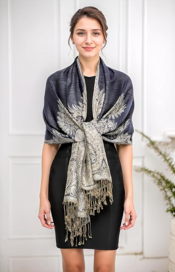 Achillea Big Paisley Pashmina Shawl Wrap - Image 3