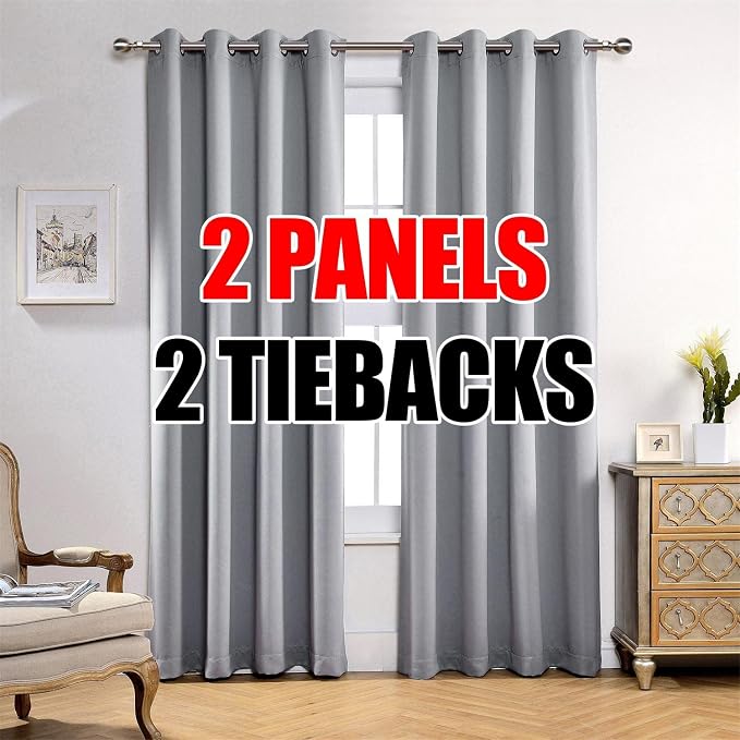 MIUCO Room Darkening Soild Grommet Blackout Curtains by MIUCO