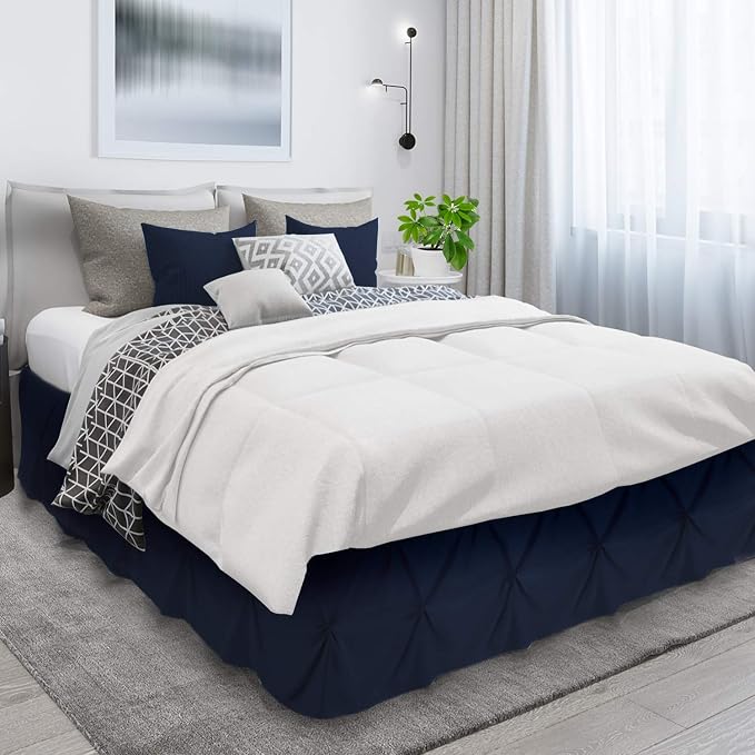 Nestl Navy Blue Twin Bed Skirt - Image 3