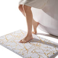 QJHOMO Marble Bathroom Rug White and Gold Decor Bathroom Rugs Non Slip Bath Mat by QJHOMO