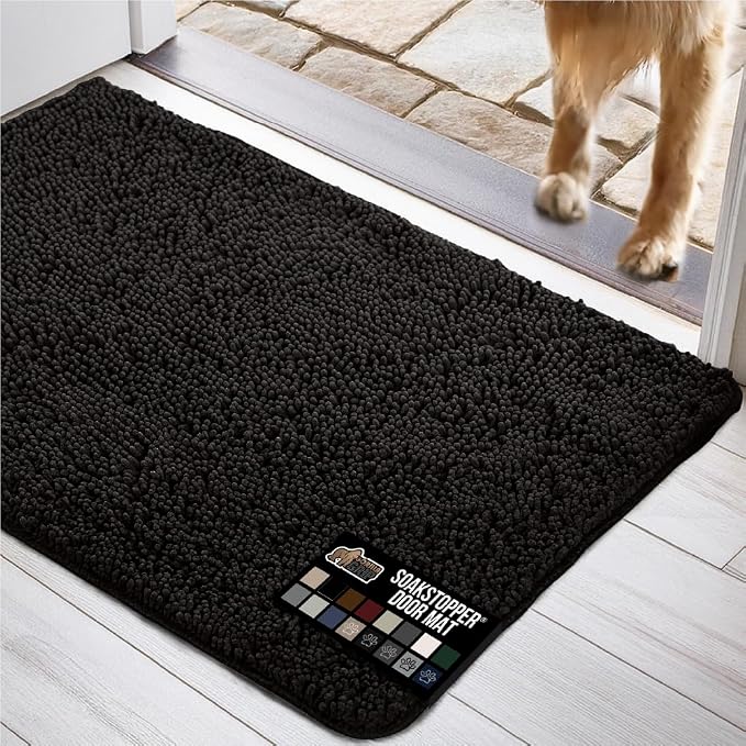 GORILLA GRIP SOAKSTOPPER Dog Door Mat, 30x20 Machine Washable Rug Absorbent by GorillaGrip