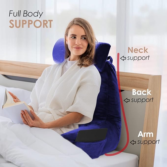 Nestl Reading Pillow with Shredded Memory Foam Includes 2 Neck and Lumber - Image 7