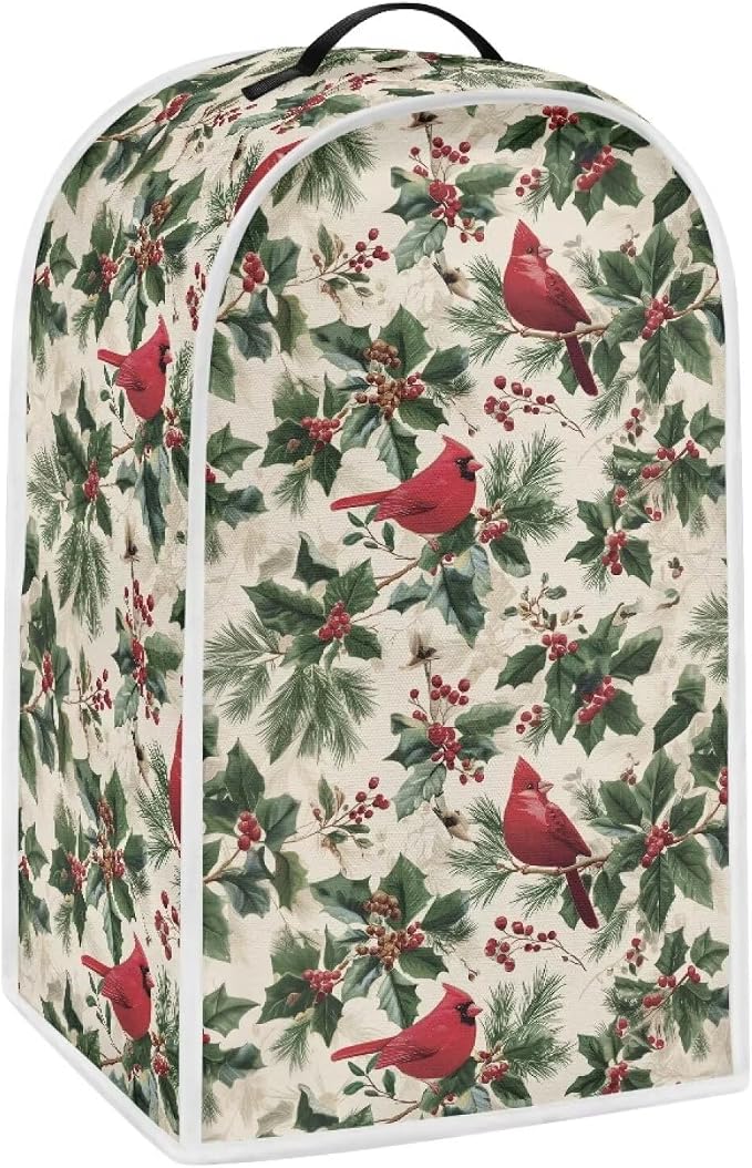Christmas Teal Blender Cover for Kitchen Countertop Washable Small Appliance by HUISEFOR