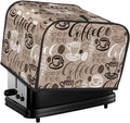 Brown Coffee Pattern 4 Slice Toaster Cover, Waterproof Toaster Dust Cover Bread by Unknown